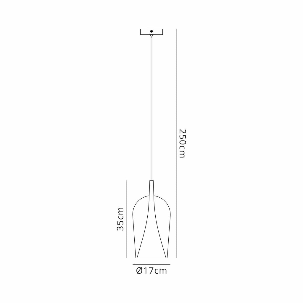 M8257 Elsa 1 Light Pendant With Champagne Glass Shade Clear Glass With Frosted Inner Cone