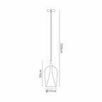 M8257 Elsa 1 Light Pendant With Champagne Glass Shade Clear Glass With Frosted Inner Cone