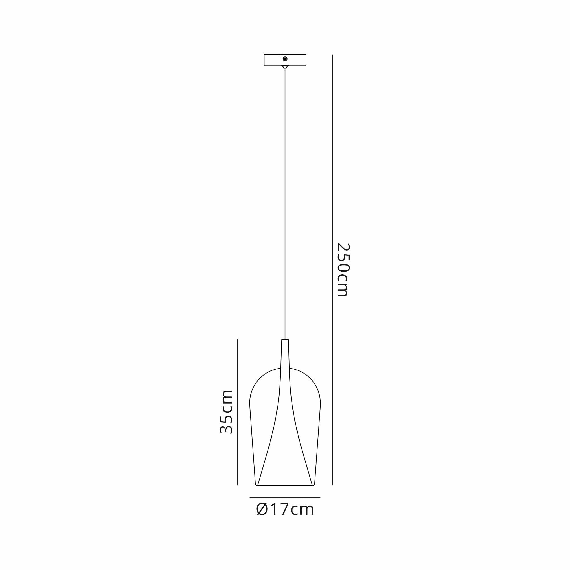 M8257 Elsa 1 Light Pendant With Champagne Glass Shade Clear Glass With Frosted Inner Cone