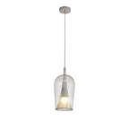 M8257 Elsa 1 Light Pendant With Champagne Glass Shade Clear Glass With Frosted Inner Cone