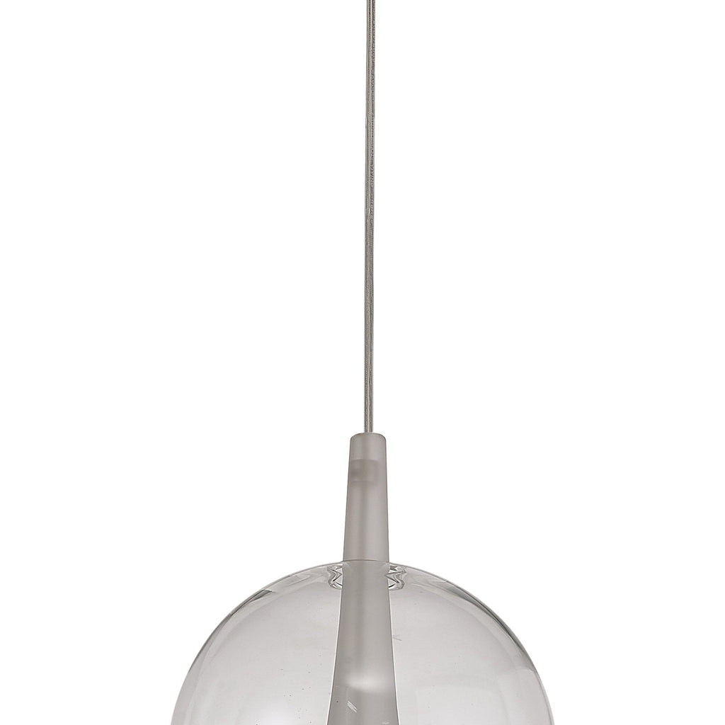 M8257 Elsa 1 Light Pendant With Champagne Glass Shade Clear Glass With Frosted Inner Cone