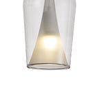 M8257 Elsa 1 Light Pendant With Champagne Glass Shade Clear Glass With Frosted Inner Cone