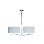 M1130/SP Eve Linear Pendant 2 Arm 4 Light Polished Chrome With Spanish Corrugated White Oval Shades