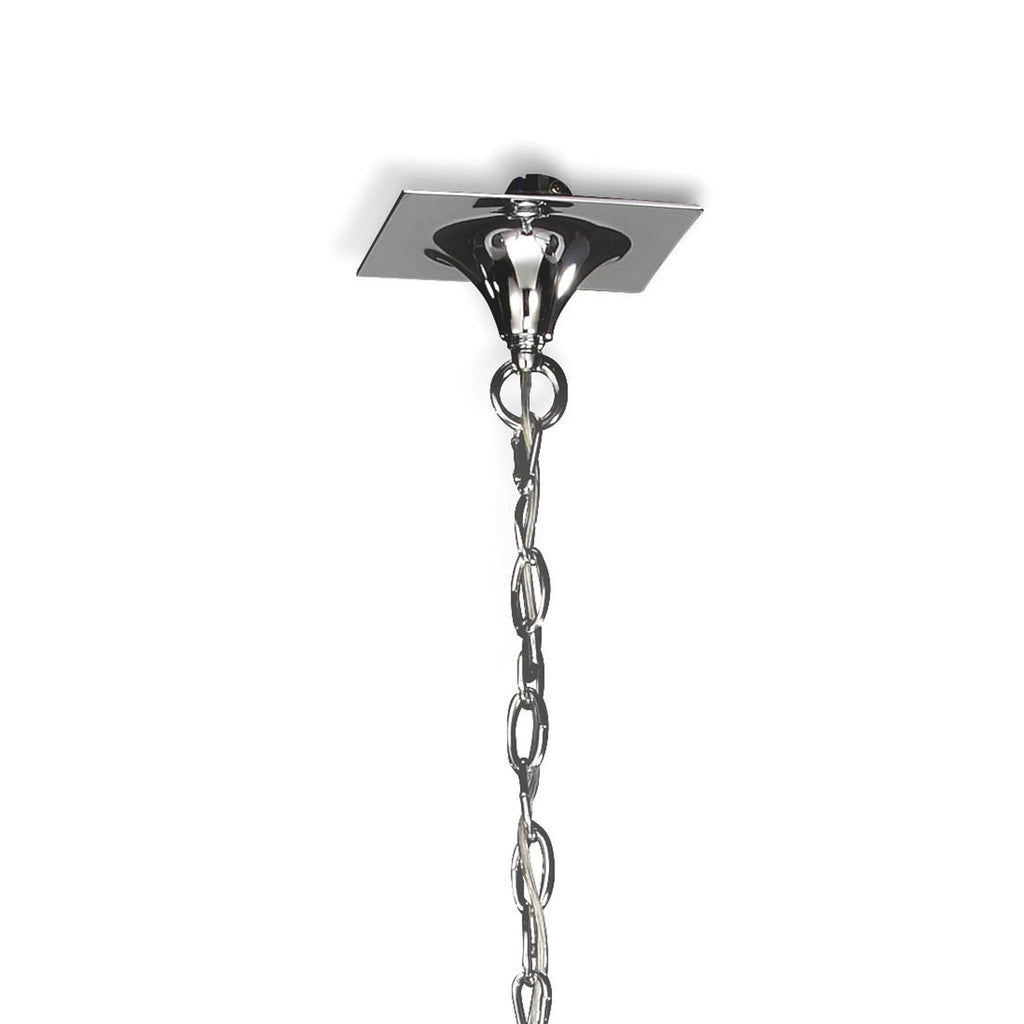M1130/SP Eve Linear Pendant 2 Arm 4 Light Polished Chrome With Spanish Corrugated White Oval Shades
