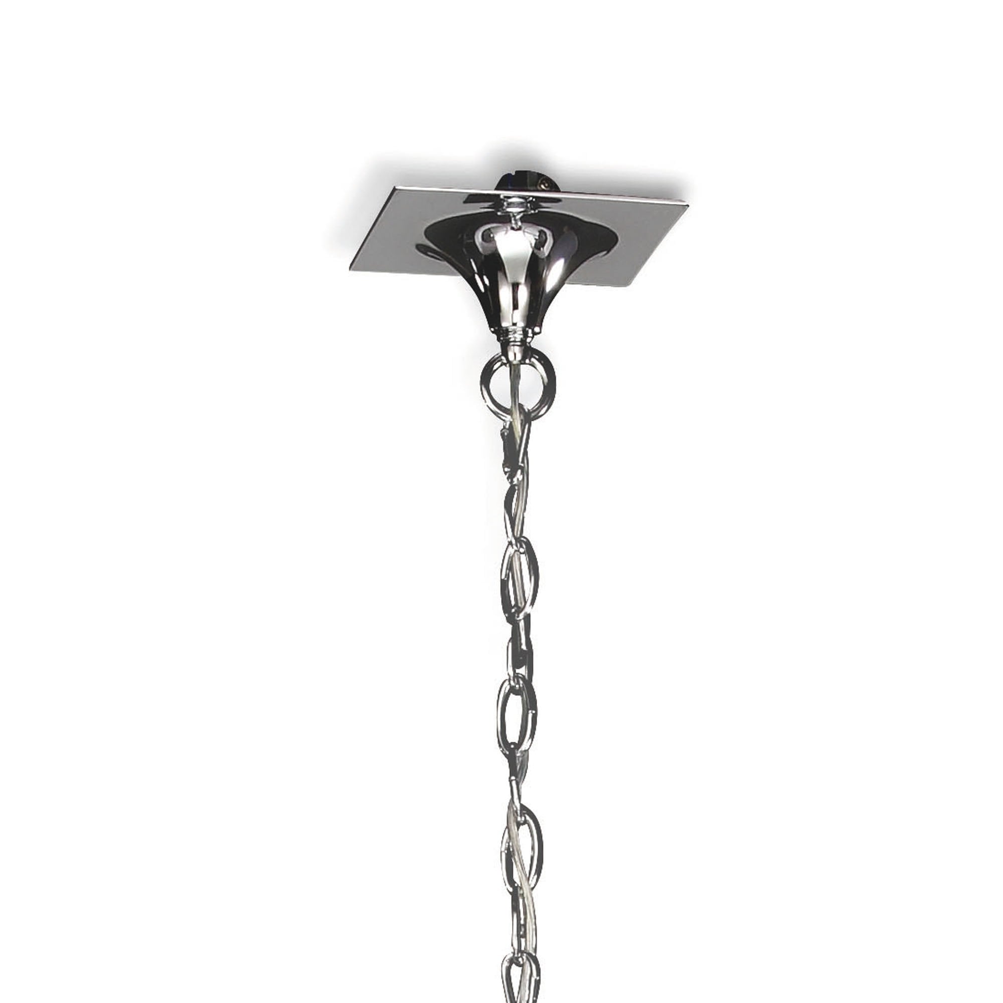 M1130/SP Eve Linear Pendant 2 Arm 4 Light Polished Chrome With Spanish Corrugated White Oval Shades