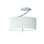 M1132/SP Eve Semi Flush 2 Light Polished Chrome With Spanish Corrugated White Oval Shade