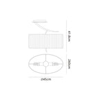 M1132/SP Eve Semi Flush 2 Light Polished Chrome With Spanish Corrugated White Oval Shade