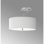 M1132/SP Eve Semi Flush 2 Light Polished Chrome With Spanish Corrugated White Oval Shade