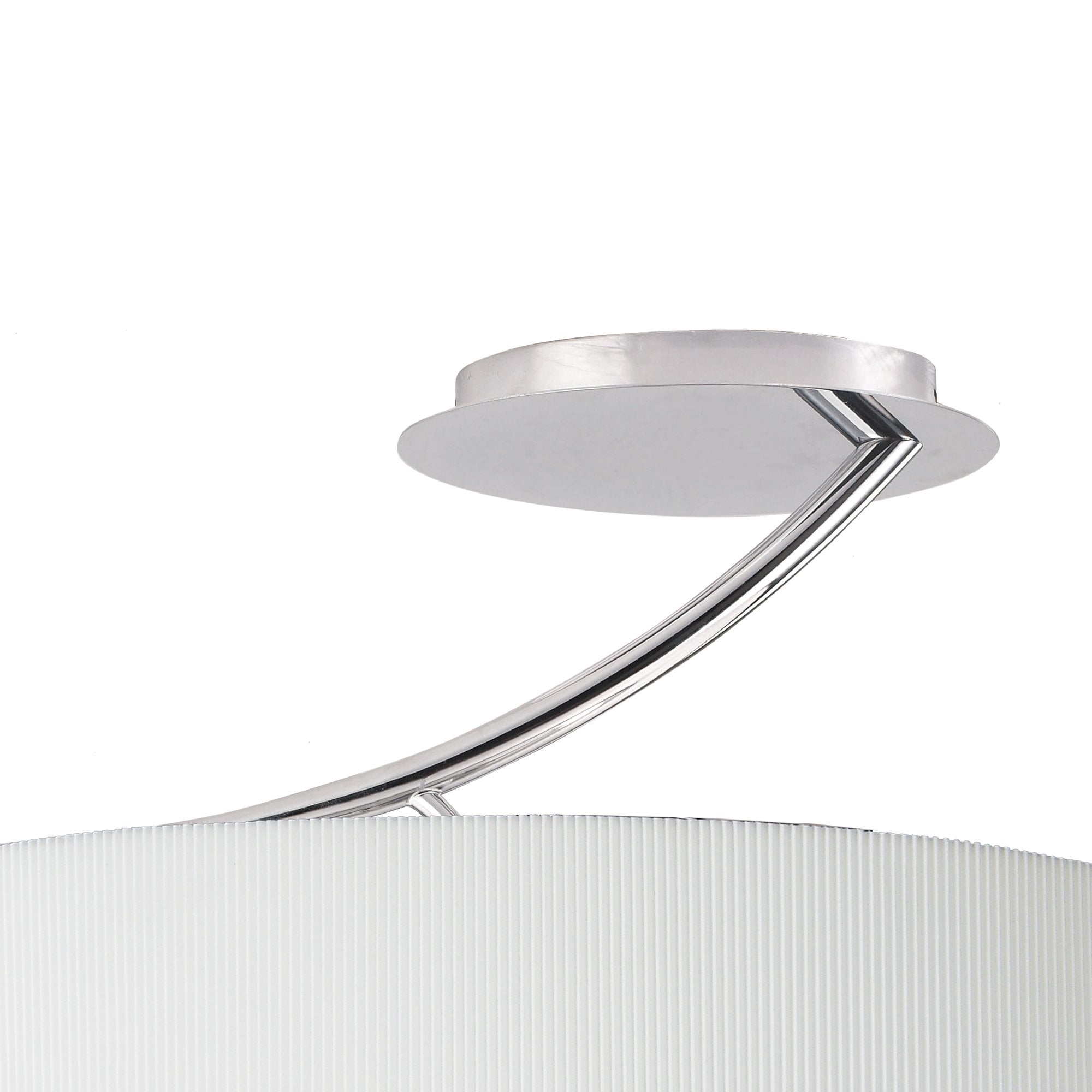 M1132/SP Eve Semi Flush 2 Light Polished Chrome With Spanish Corrugated White Oval Shade