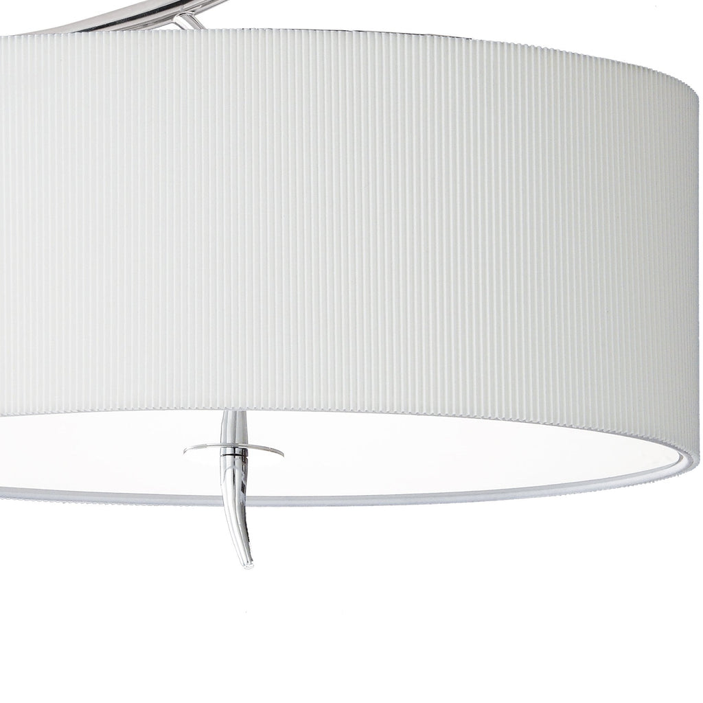 M1132/SP Eve Semi Flush 2 Light Polished Chrome With Spanish Corrugated White Oval Shade