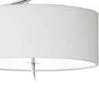 M1132/SP Eve Semi Flush 2 Light Polished Chrome With Spanish Corrugated White Oval Shade