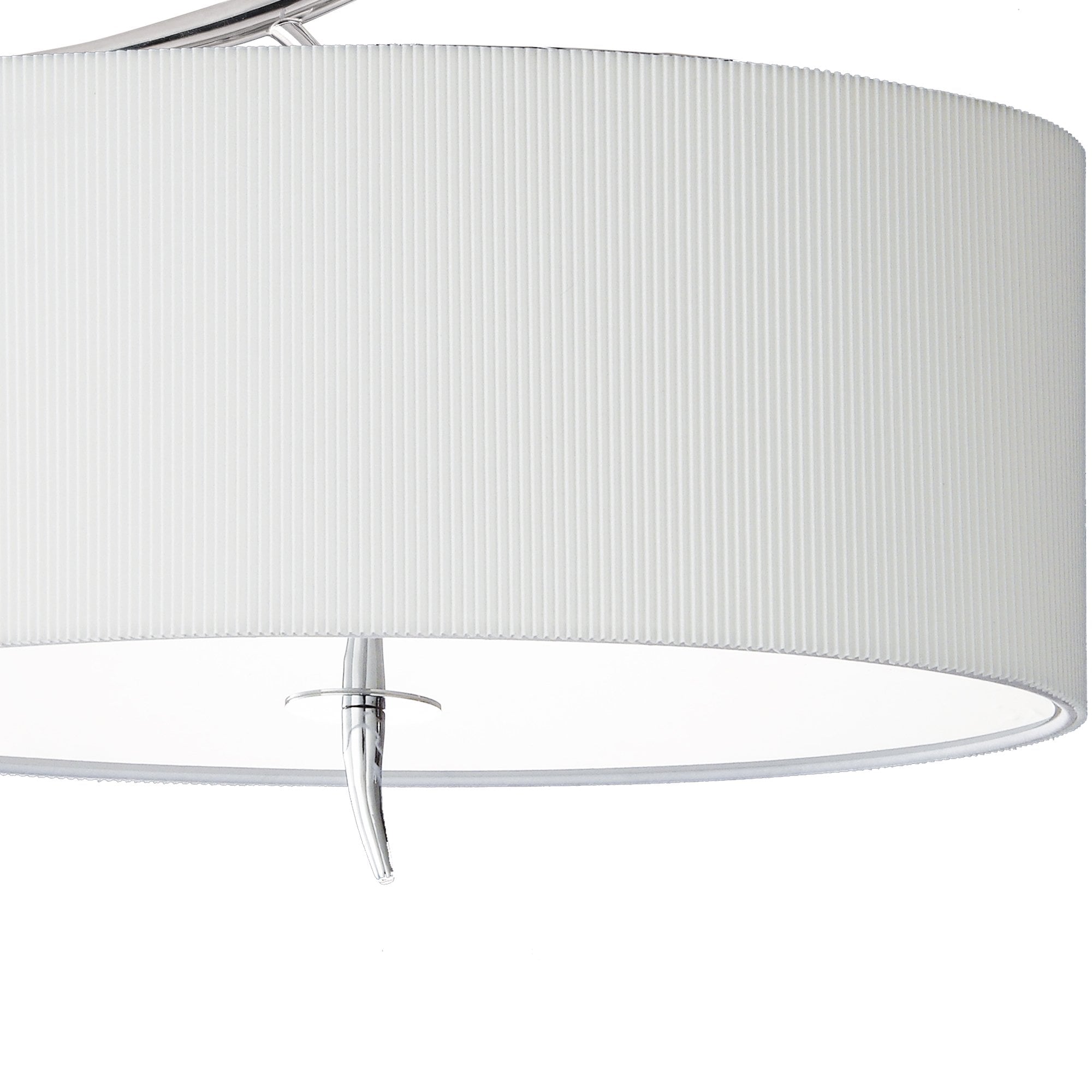 M1132/SP Eve Semi Flush 2 Light Polished Chrome With Spanish Corrugated White Oval Shade