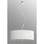 M1133/SP Eve Single Pendant 3 Light Polished Chrome With Spanish Corrugated White Round Shade
