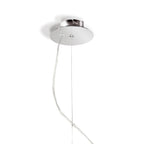 M1133/SP Eve Single Pendant 3 Light Polished Chrome With Spanish Corrugated White Round Shade