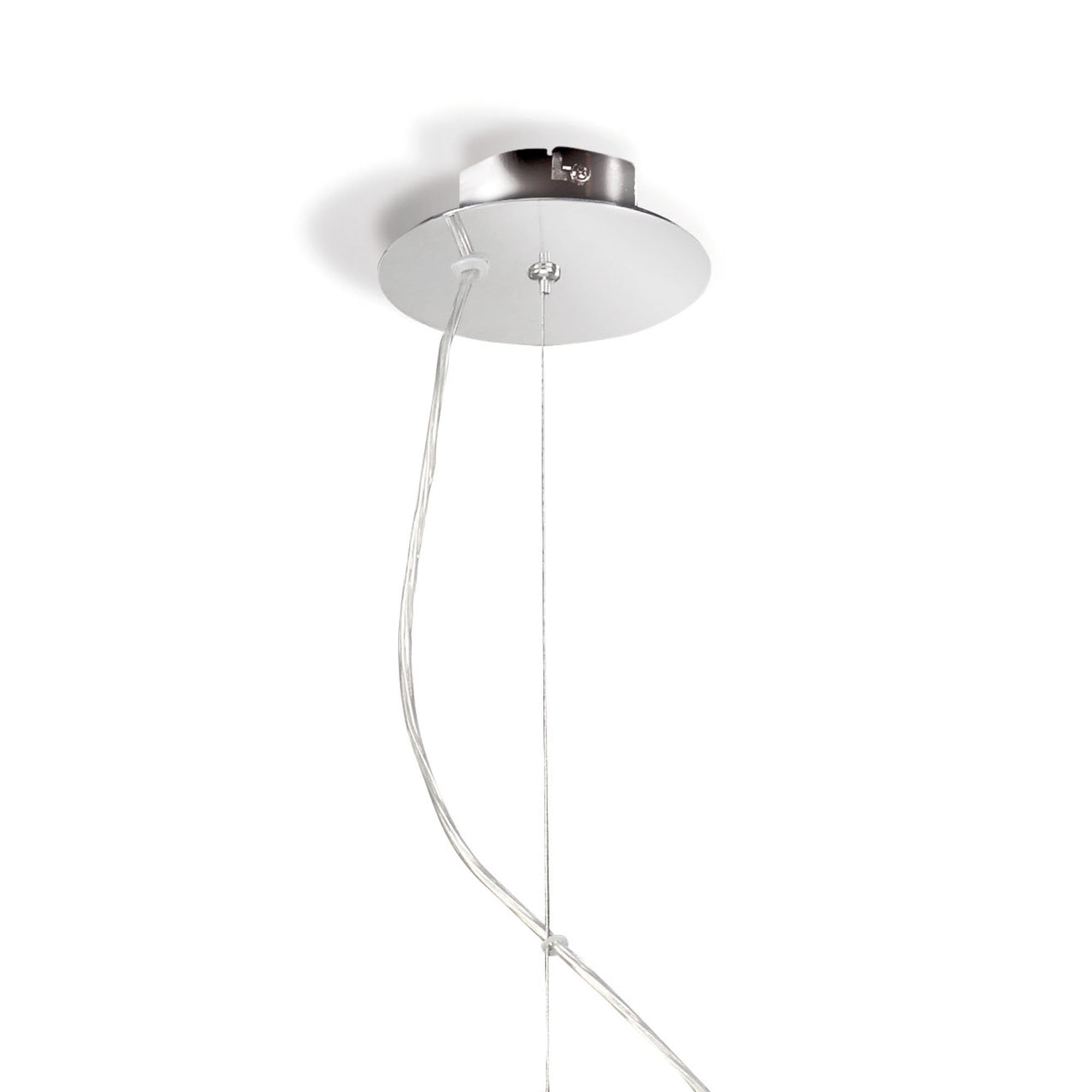 M1133/SP Eve Single Pendant 3 Light Polished Chrome With Spanish Corrugated White Round Shade