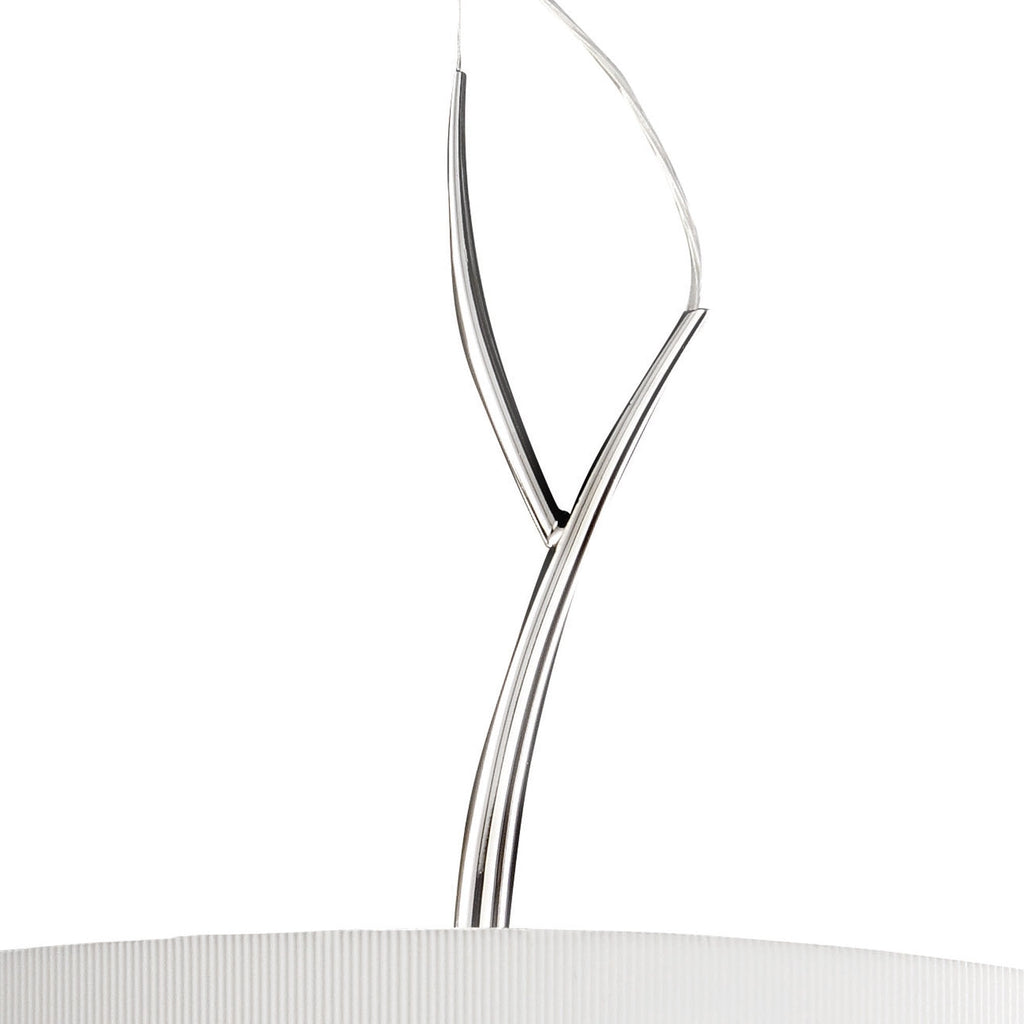 M1133/SP Eve Single Pendant 3 Light Polished Chrome With Spanish Corrugated White Round Shade