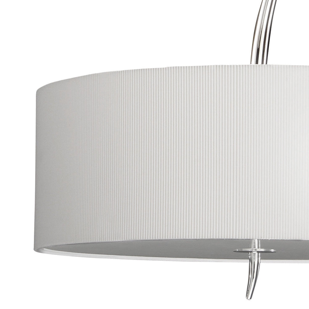 M1133/SP Eve Single Pendant 3 Light Polished Chrome With Spanish Corrugated White Round Shade