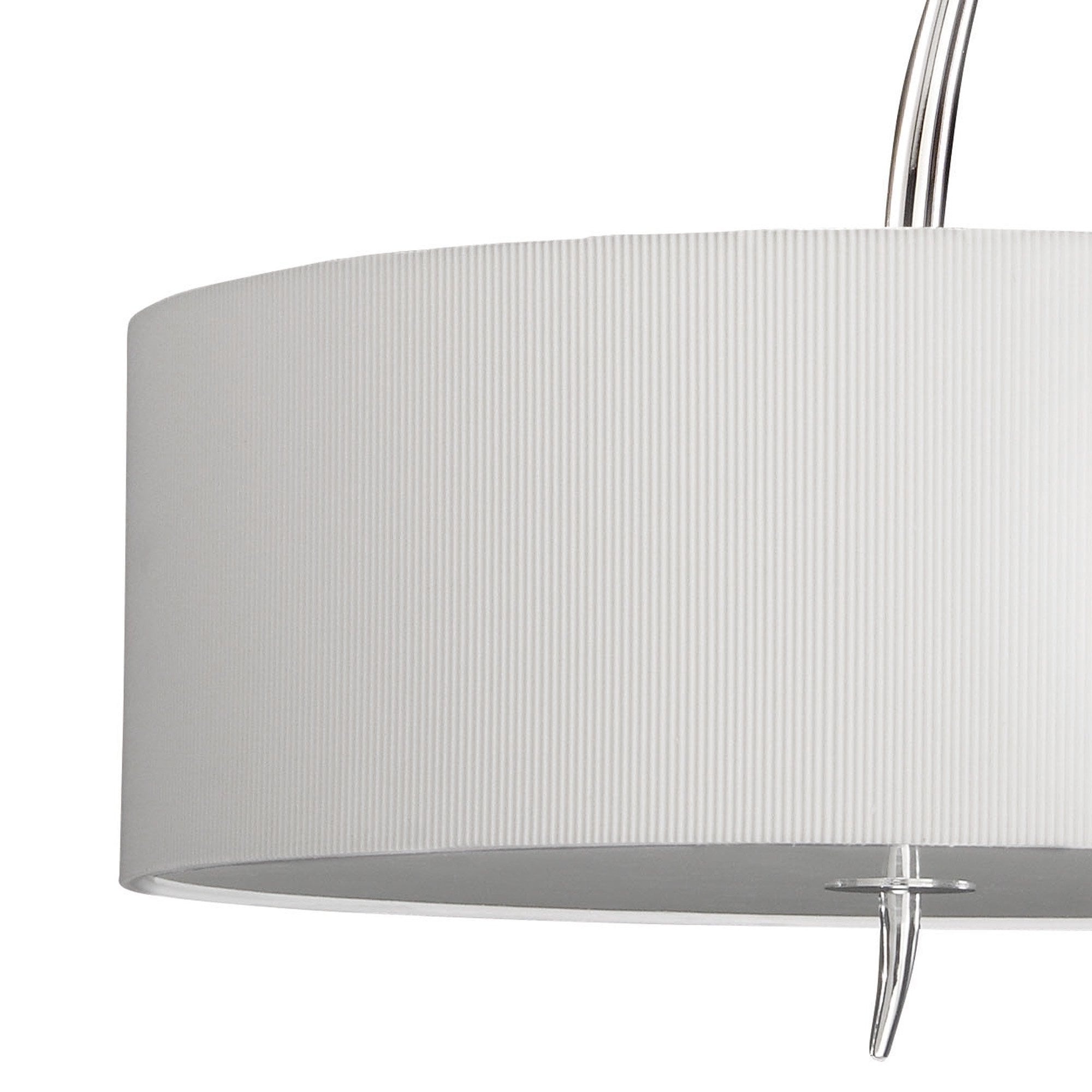 M1133/SP Eve Single Pendant 3 Light Polished Chrome With Spanish Corrugated White Round Shade