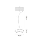 M1139/SP Eve Floor Lamp 2 Light Polished Chrome With Spanish Corrugated White Oval Shade