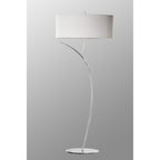 M1139/SP Eve Floor Lamp 2 Light Polished Chrome With Spanish Corrugated White Oval Shade