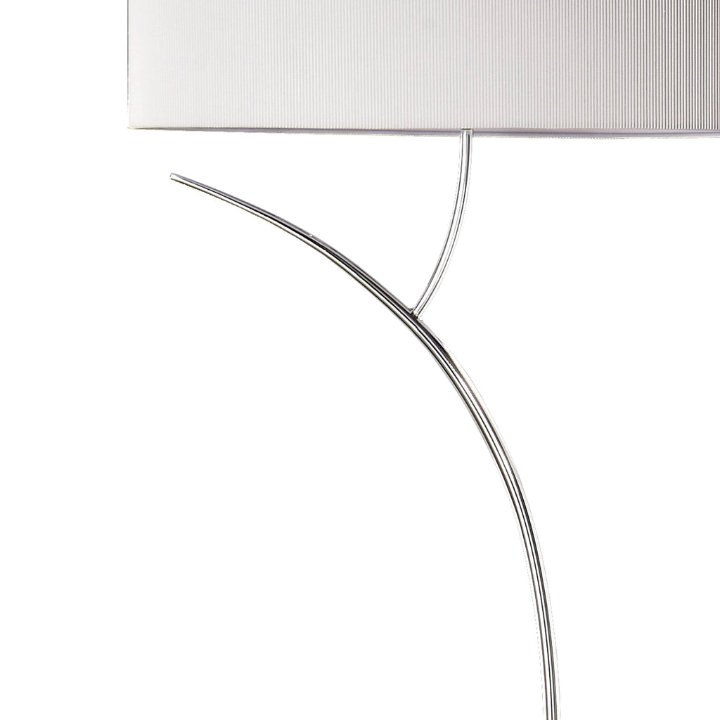 M1139/SP Eve Floor Lamp 2 Light Polished Chrome With Spanish Corrugated White Oval Shade