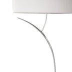 M1139/SP Eve Floor Lamp 2 Light Polished Chrome With Spanish Corrugated White Oval Shade
