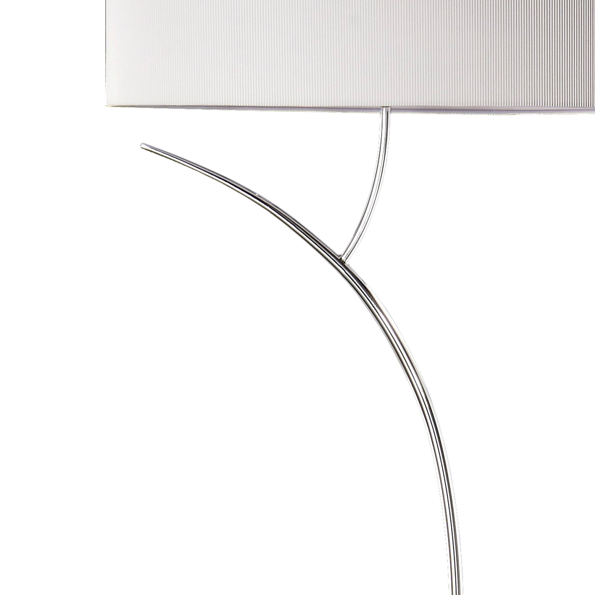 M1139/SP Eve Floor Lamp 2 Light Polished Chrome With Spanish Corrugated White Oval Shade