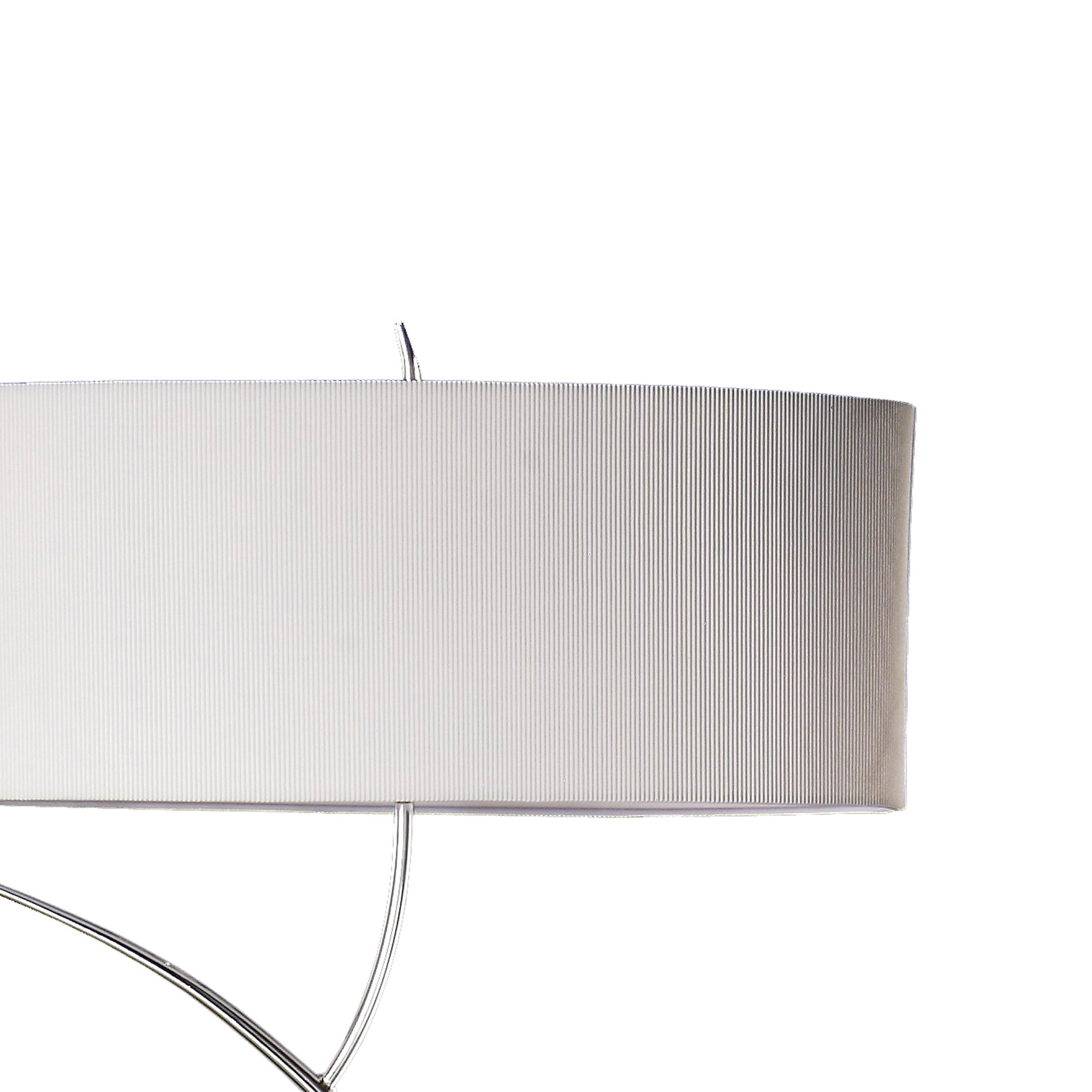 M1139/SP Eve Floor Lamp 2 Light Polished Chrome With Spanish Corrugated White Oval Shade