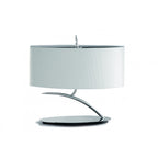 M1138/SP Eve Table Lamp 2 Light Small Polished Chrome With Spanish Corrugated White Oval Shade