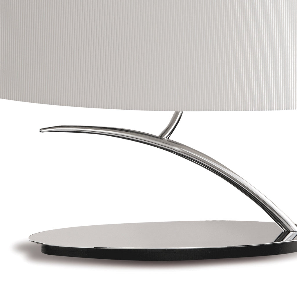 M1138/SP Eve Table Lamp 2 Light Small Polished Chrome With Spanish Corrugated White Oval Shade