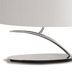 M1138/SP Eve Table Lamp 2 Light Small Polished Chrome With Spanish Corrugated White Oval Shade