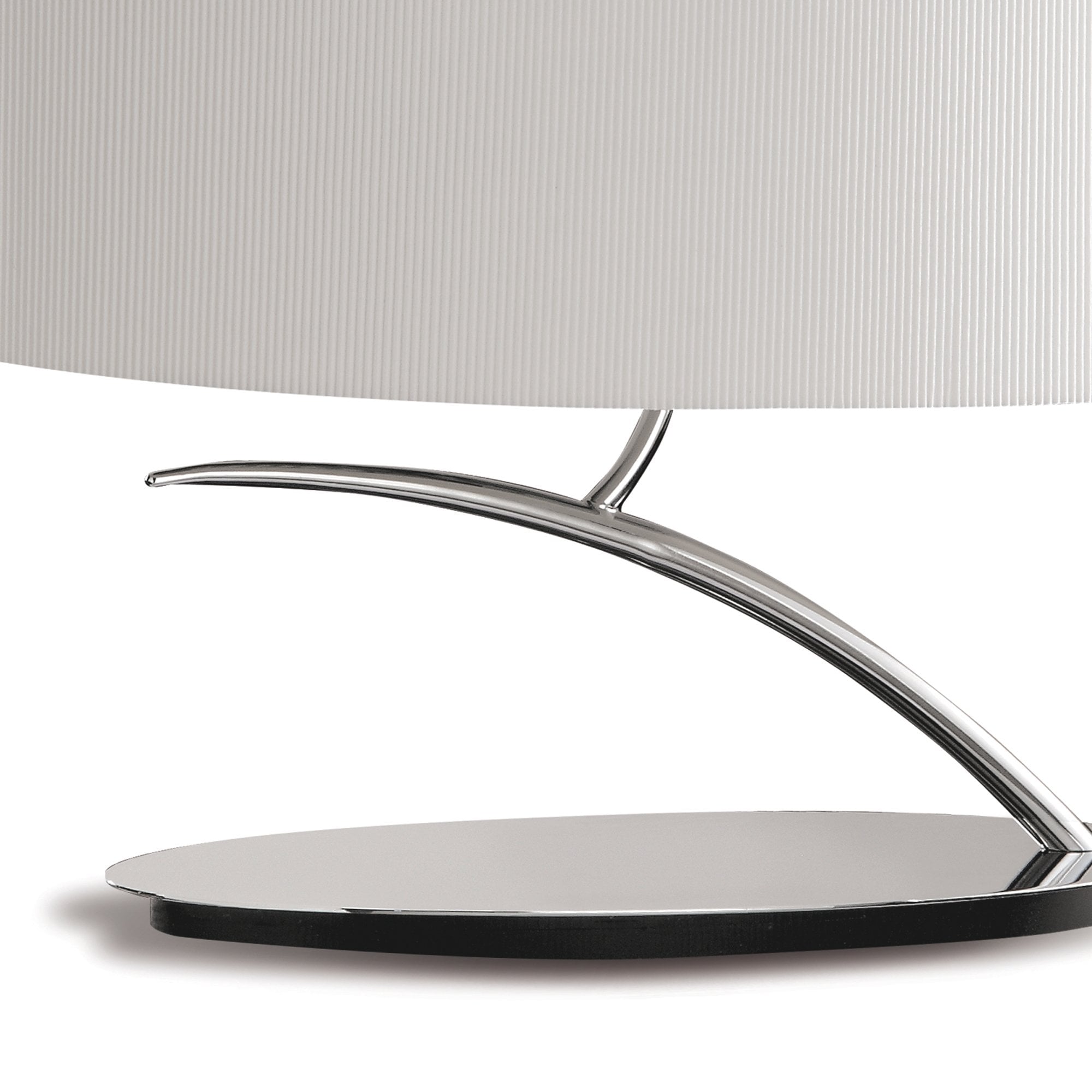 M1138/SP Eve Table Lamp 2 Light Small Polished Chrome With Spanish Corrugated White Oval Shade
