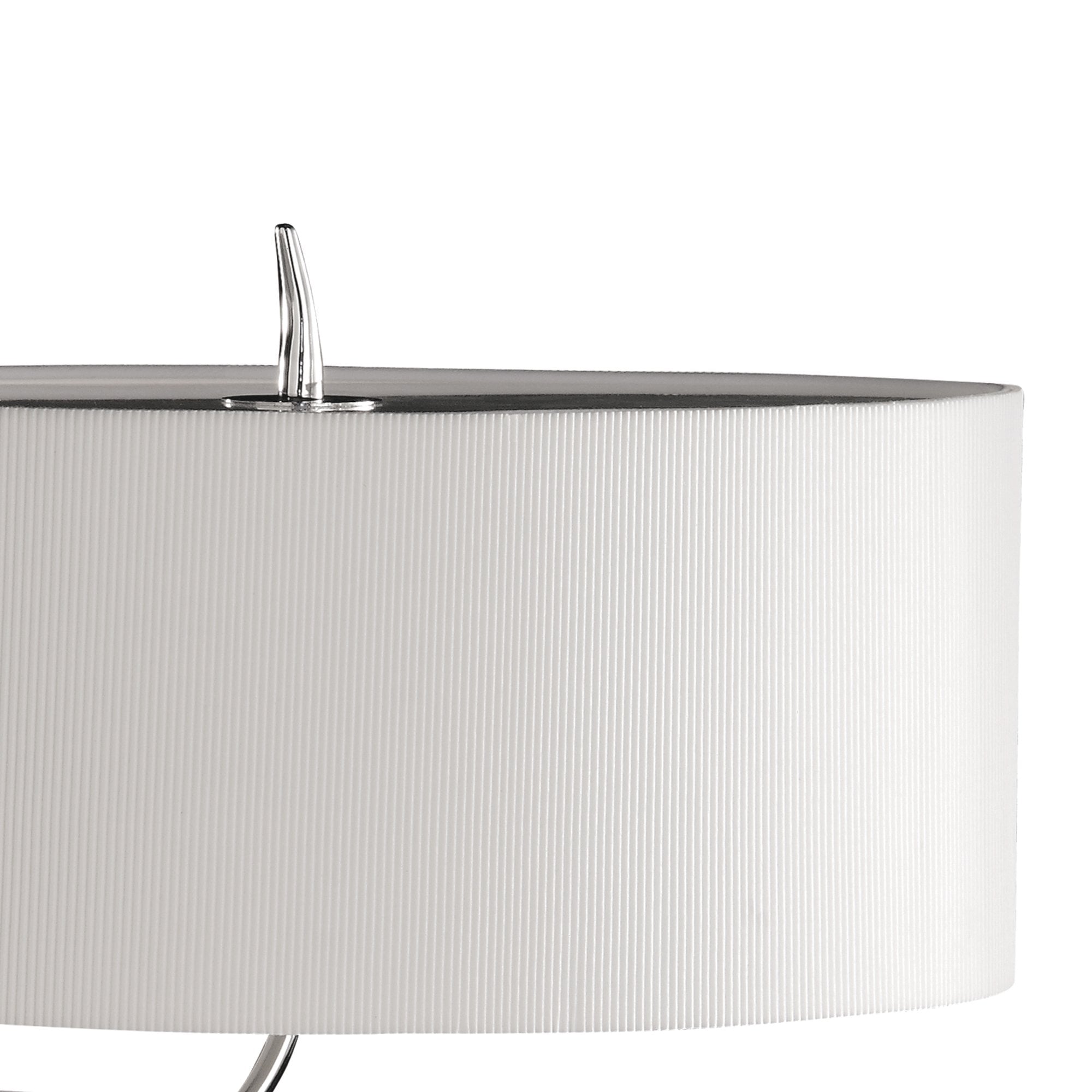 M1138/SP Eve Table Lamp 2 Light Small Polished Chrome With Spanish Corrugated White Oval Shade