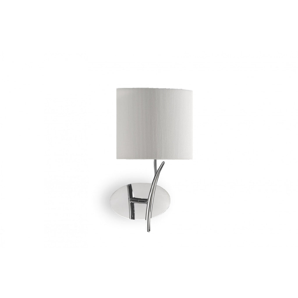M1134/SP Eve Wall Lamp 1 Light Polished Chrome With Spanish Corrugated White Oval Shade