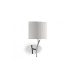 M1134/SP Eve Wall Lamp 1 Light Polished Chrome With Spanish Corrugated White Oval Shade