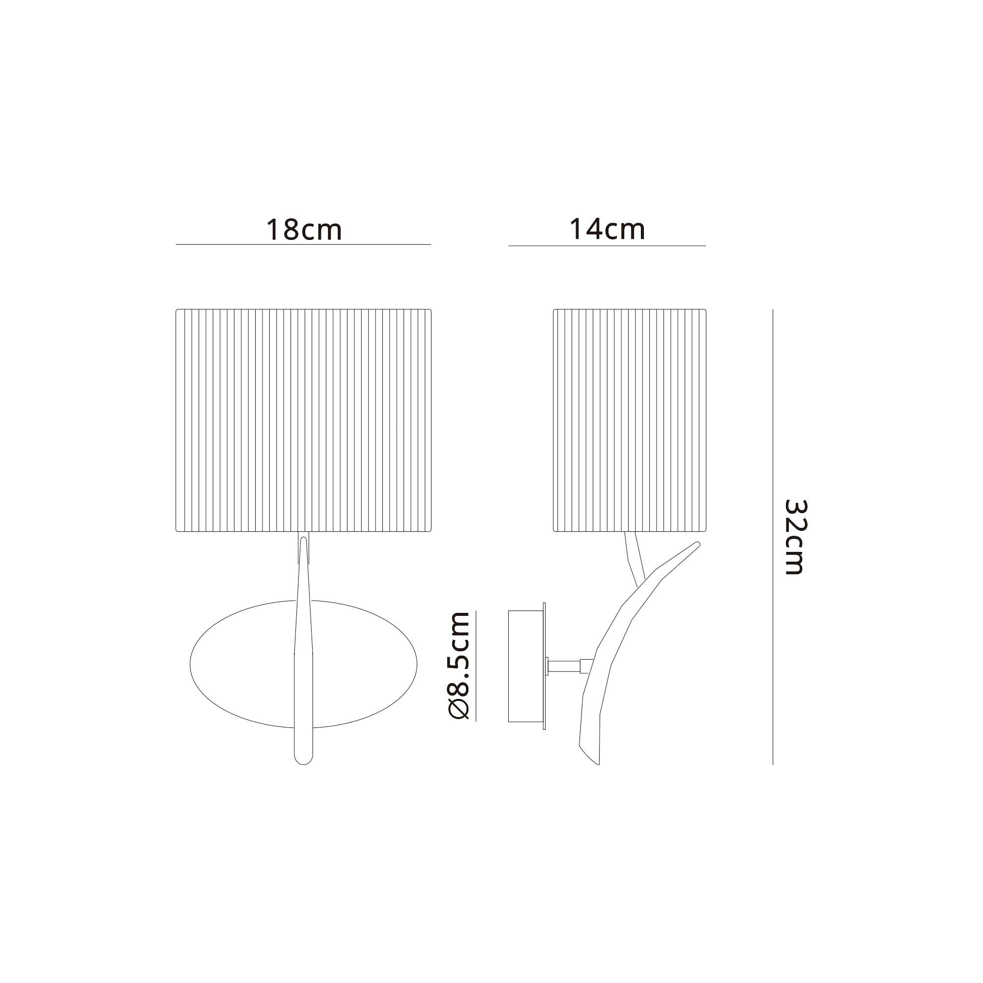 M1134/SP Eve Wall Lamp 1 Light Polished Chrome With Spanish Corrugated White Oval Shade