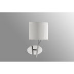 M1134/SP Eve Wall Lamp 1 Light Polished Chrome With Spanish Corrugated White Oval Shade