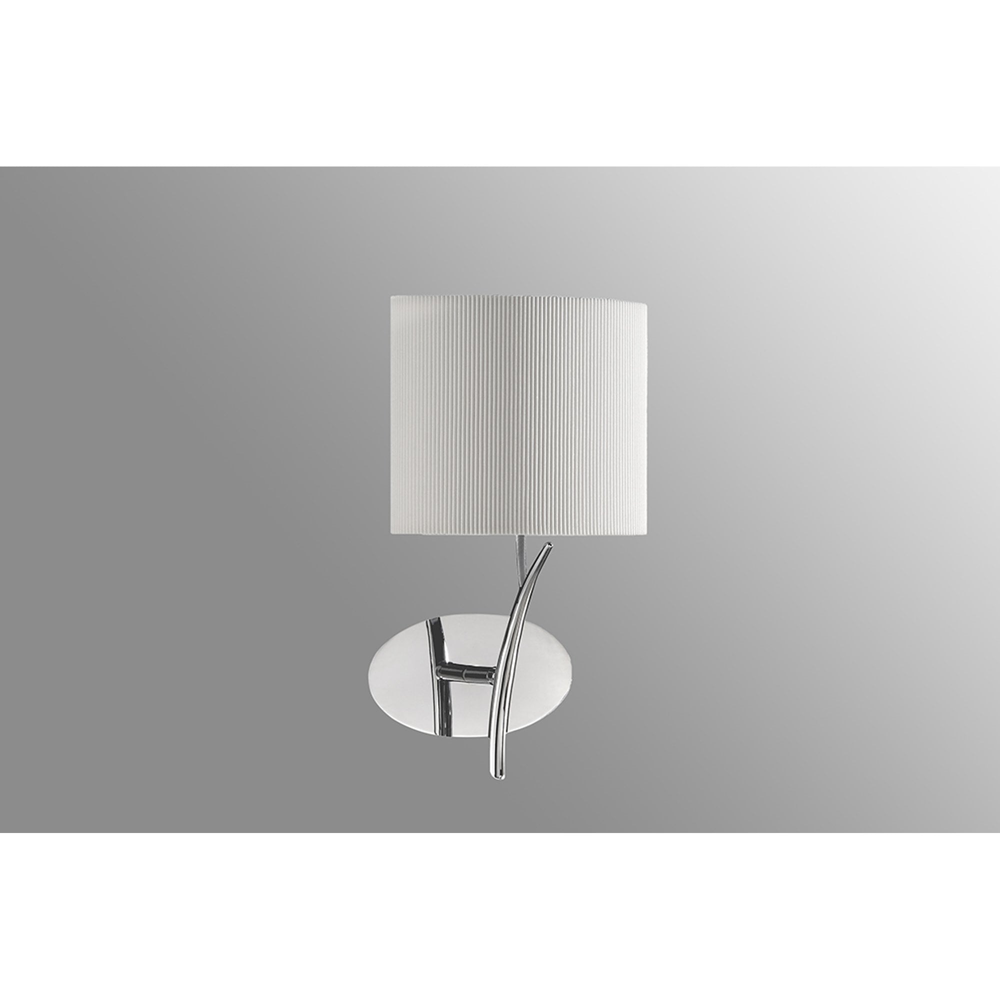 M1134/SP Eve Wall Lamp 1 Light Polished Chrome With Spanish Corrugated White Oval Shade