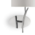M1134/SP Eve Wall Lamp 1 Light Polished Chrome With Spanish Corrugated White Oval Shade