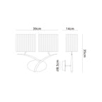 M1135/SP Eve Wall Lamp 2 Light Polished Chrome With Spanish Corrugated White Oval Shades