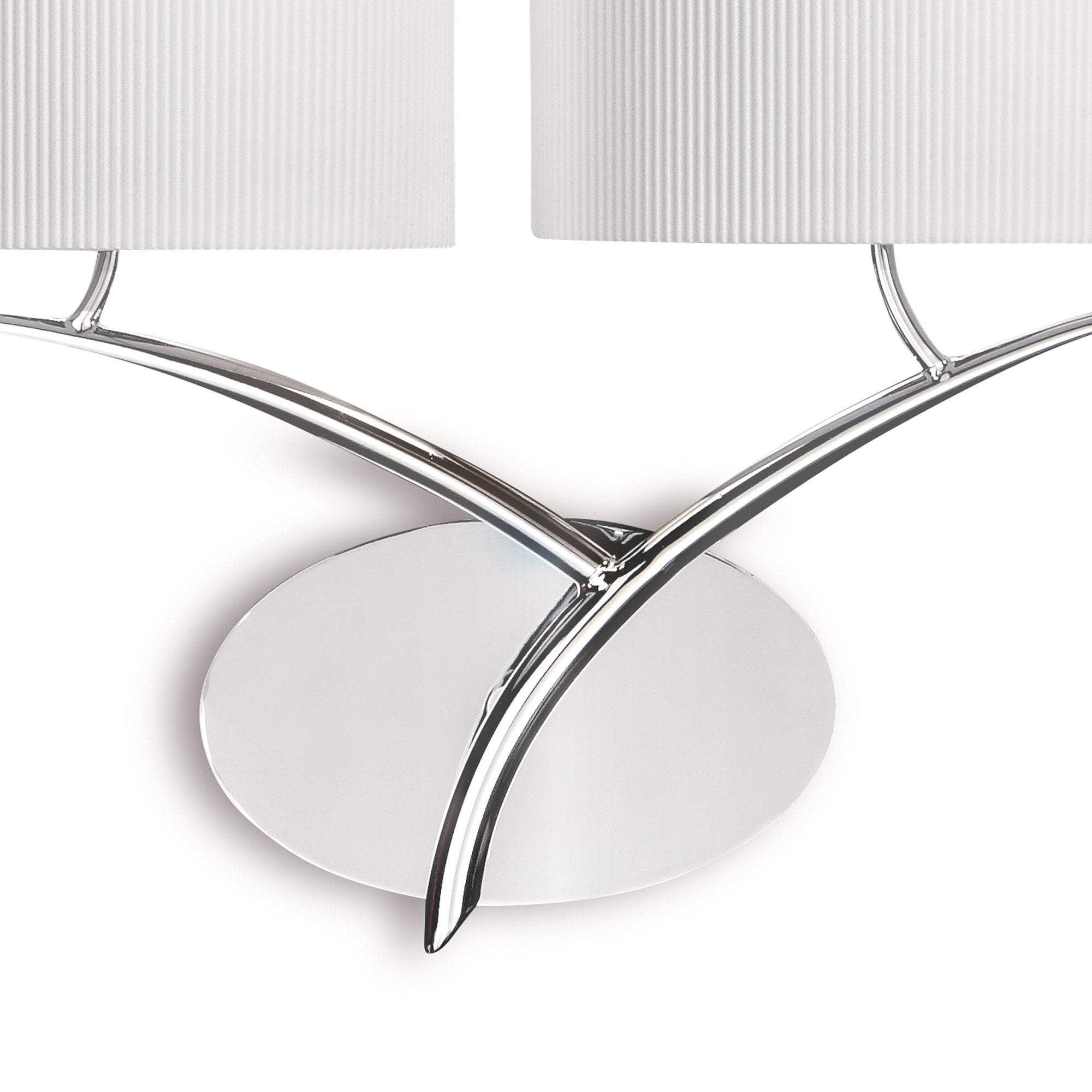 M1135/SP Eve Wall Lamp 2 Light Polished Chrome With Spanish Corrugated White Oval Shades