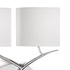 M1135/SP Eve Wall Lamp 2 Light Polished Chrome With Spanish Corrugated White Oval Shades