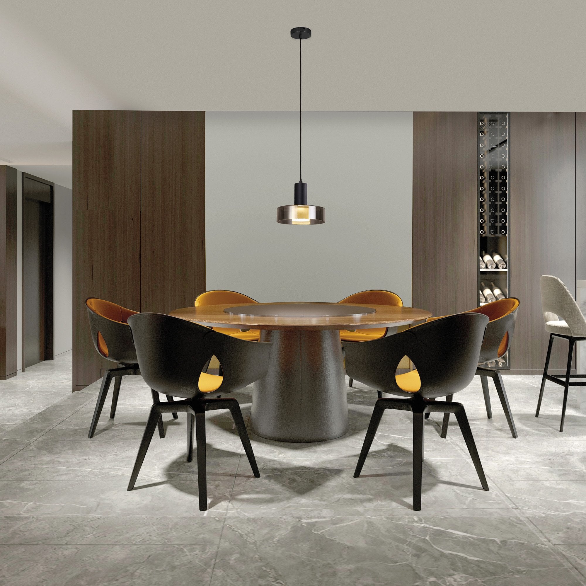 M8429 Gin 1 Light Pendant Black