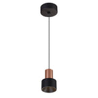 M8467 Gruissan LED Cylinder Pendant Matt Black/Matt Gold