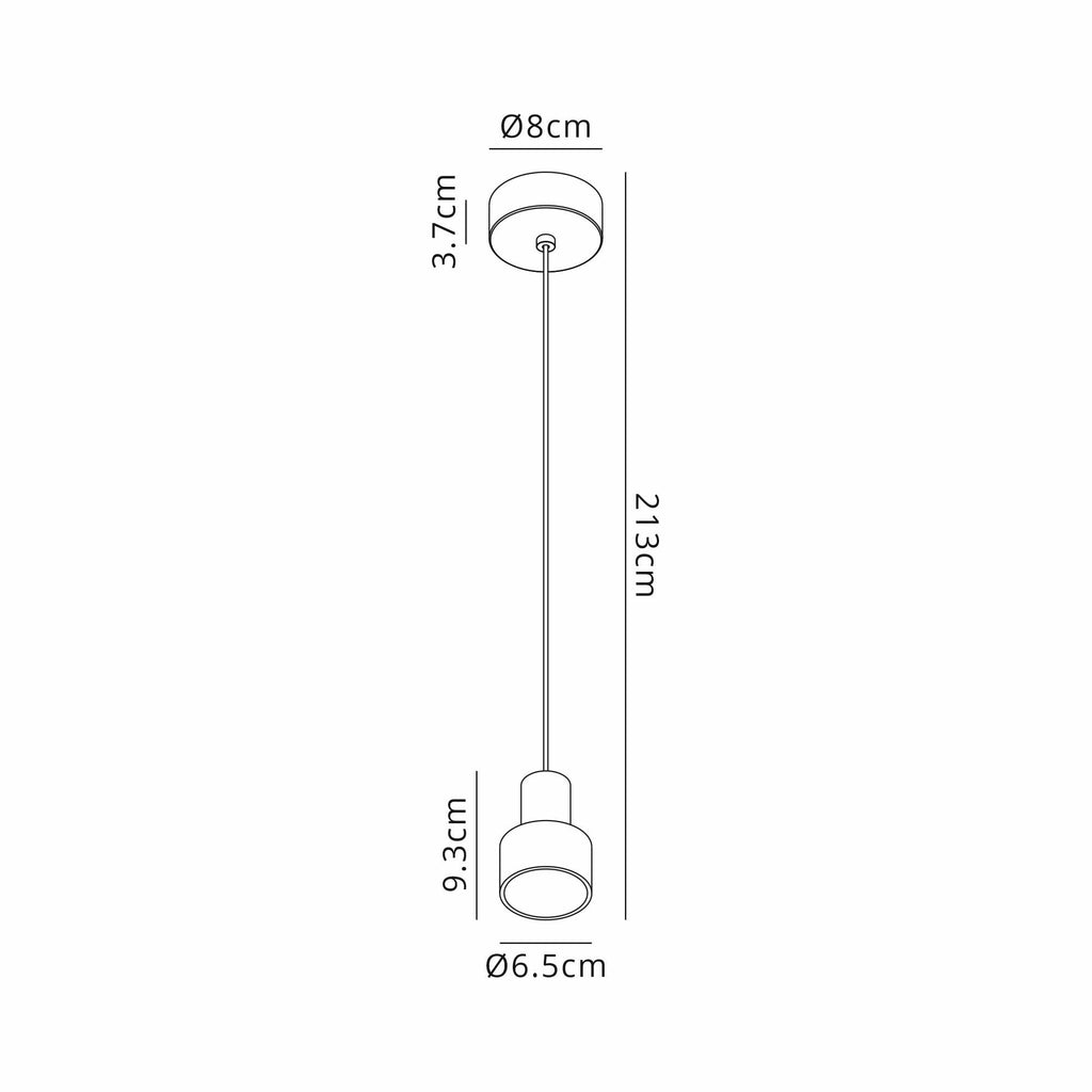 M8467 Gruissan LED Cylinder Pendant Matt Black/Matt Gold
