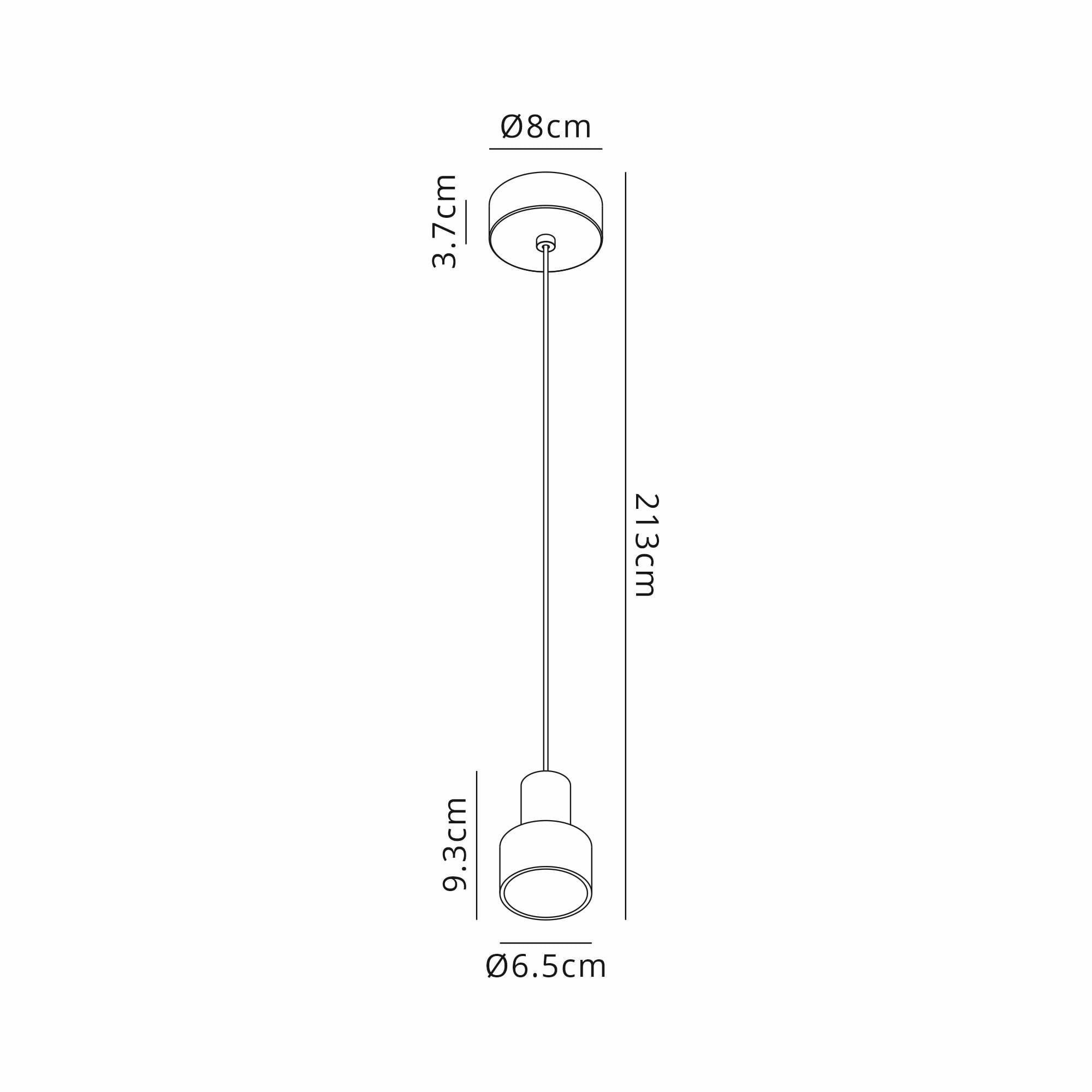 M8467 Gruissan LED Cylinder Pendant Matt Black/Matt Gold