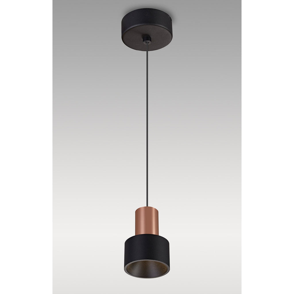 M8467 Gruissan LED Cylinder Pendant Matt Black/Matt Gold