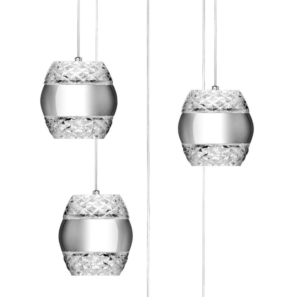 M5169 Khalifa LED Pendant Polished Chrome / Glass