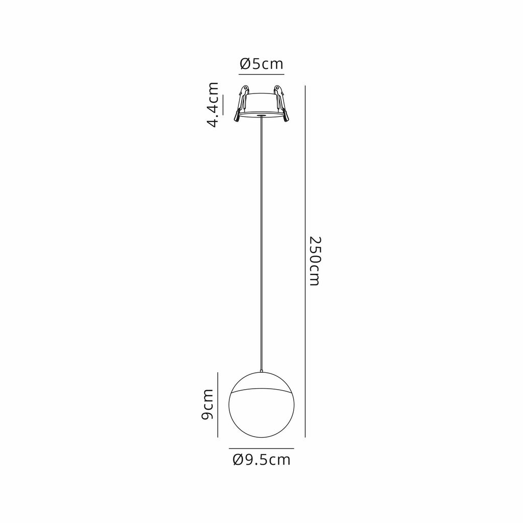 M8436 Kilda 1 Light LED Recessed Pendant Black
