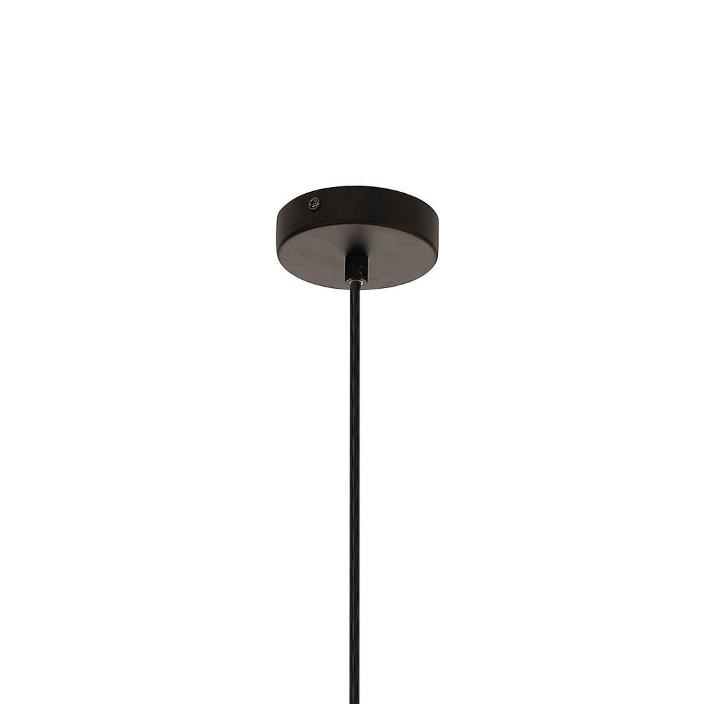 M8521 Kriss Cylinder Pendant Black/Black Glass Shade With Inner Lined Funnel Glass